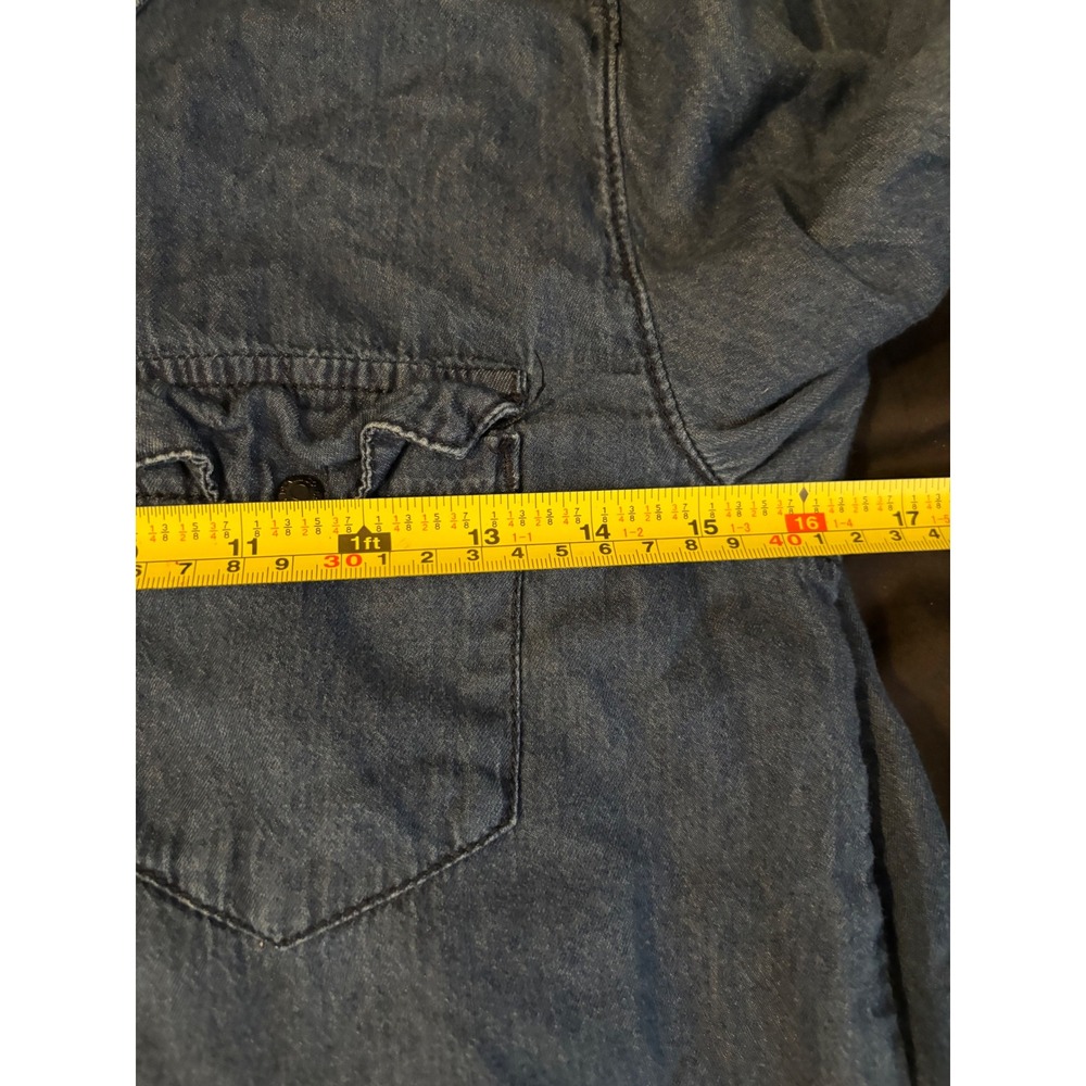 Denim Co Womens Dark Wash Denim Button Down Shirt Long Sleeve Size 12 - Picture 10 of 10